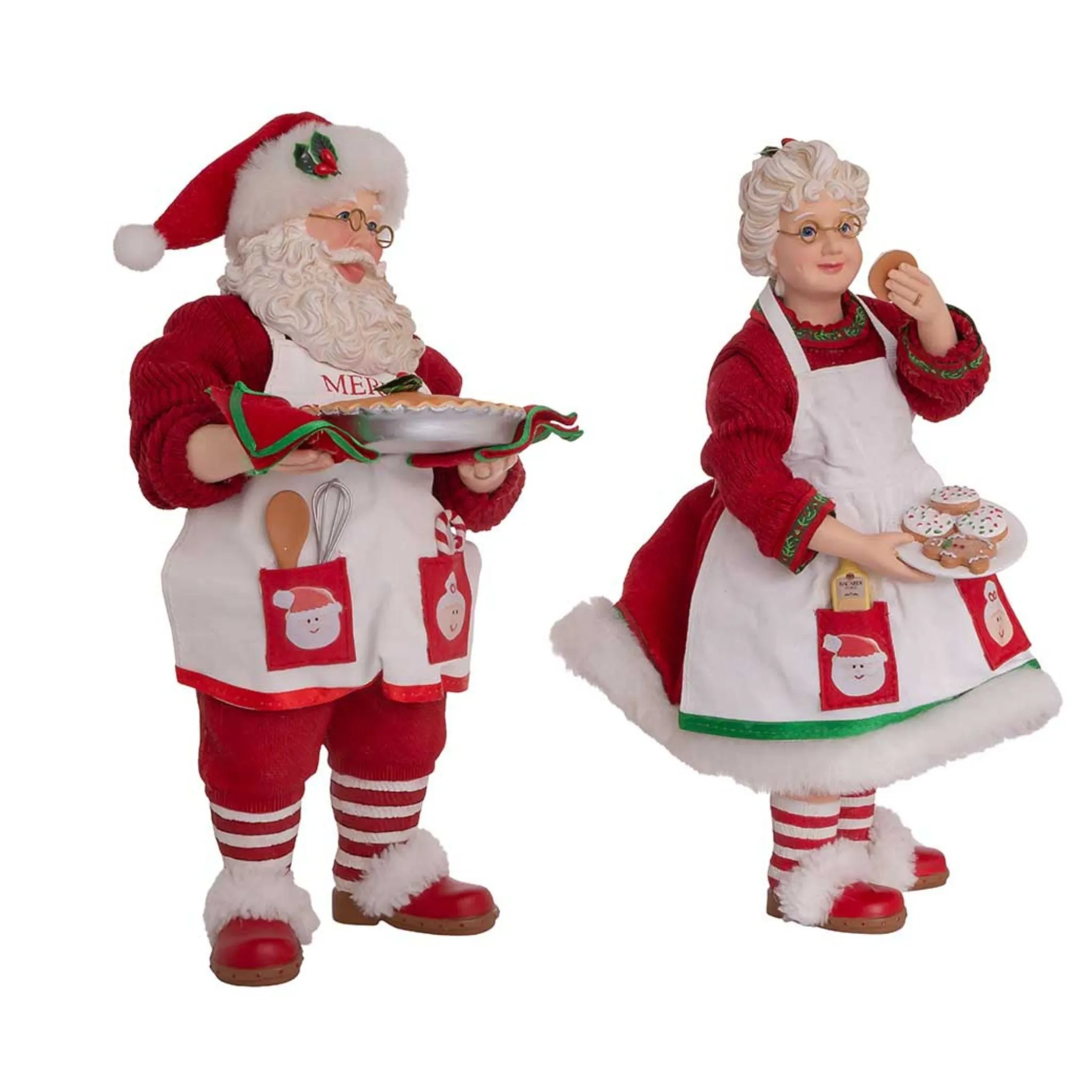 10.5" Fabriché™ Mr. and Mrs. Claus Dessert Set, 2-Piece Set
