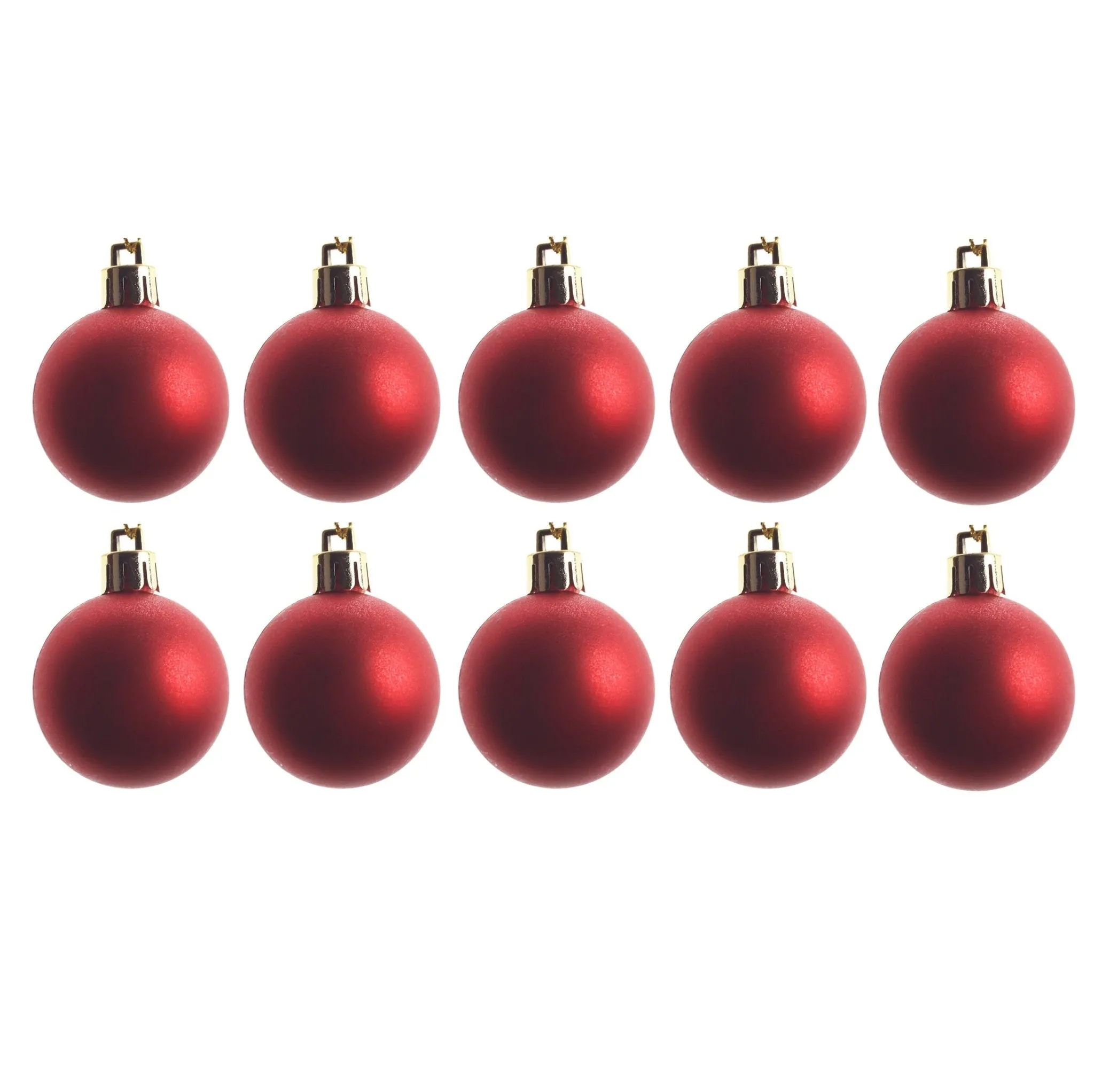 10pcs 4cm Christmas Ornament Matt Red