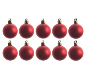 10pcs 4cm Christmas Ornament Matt Red