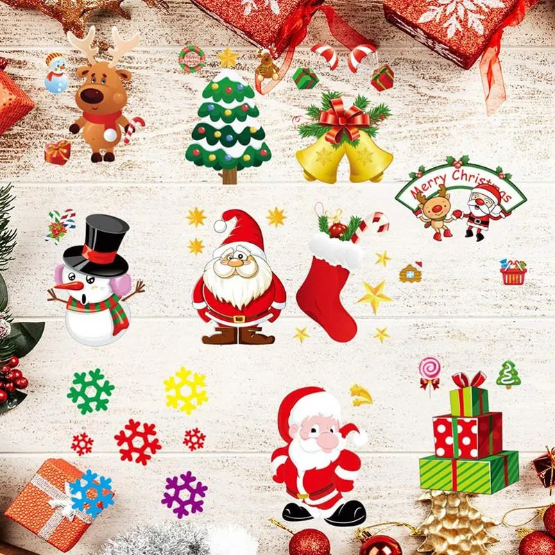 10pcs Christmas Decorations Static Paste Ornament Glass Window Electrostatic