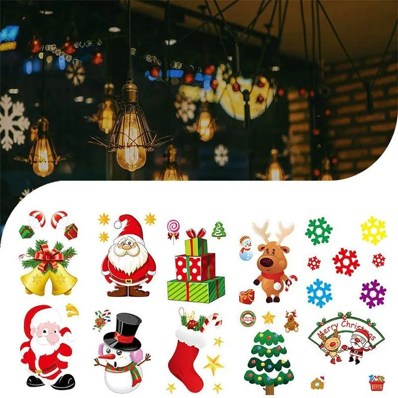 10pcs Christmas Decorations Static Paste Ornament Glass Window Electrostatic