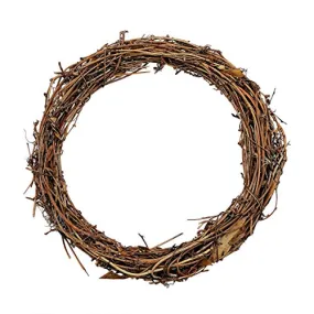 10" Natural Grapevine Wreath DIY Crafts Rattan Wreaths for Christmas Door Hanging Wall Window Holiday Festival Wedding Decoration (1PCS 25cm/9.8inch)