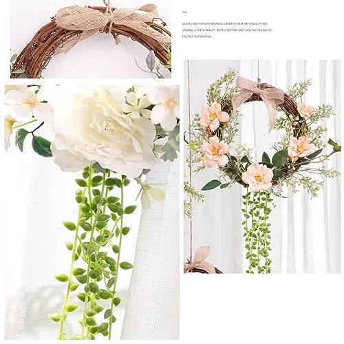10" Natural Grapevine Wreath DIY Crafts Rattan Wreaths for Christmas Door Hanging Wall Window Holiday Festival Wedding Decoration (1PCS 25cm/9.8inch)