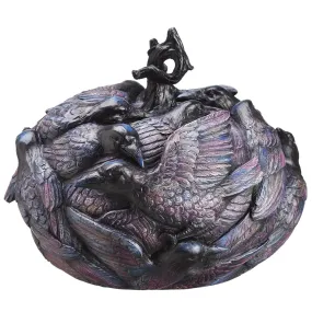 10"Hx12.2"W Halloween Raven Pumpkin -Black