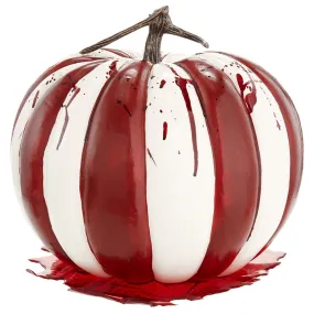 11"Hx11"W Halloween Pumpkin -Red/White (pack of 4)