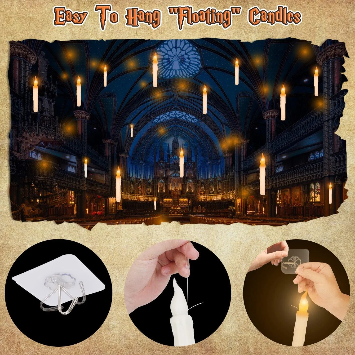 12-Pieces: Flameless LED Magic Floating Candles