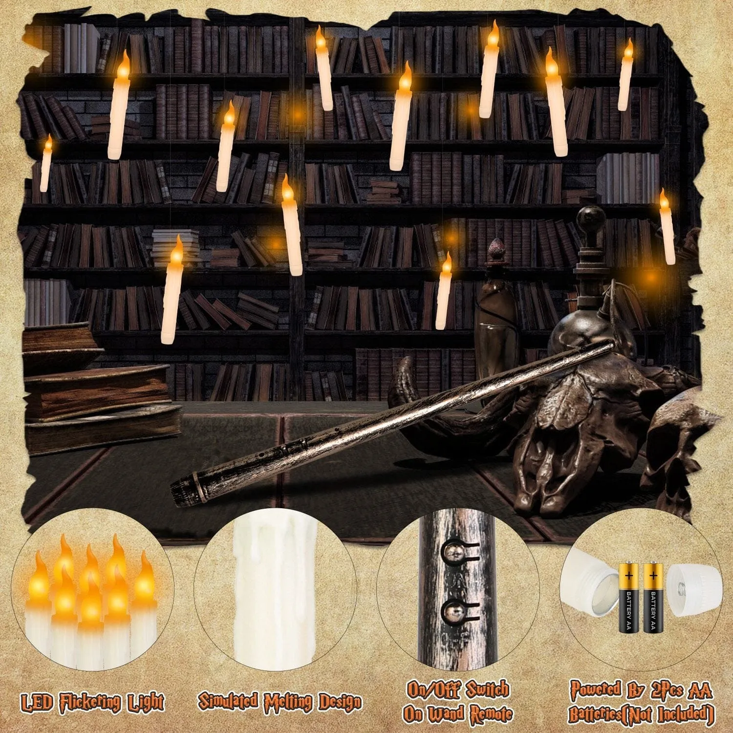 12-Pieces: Flameless LED Magic Floating Candles