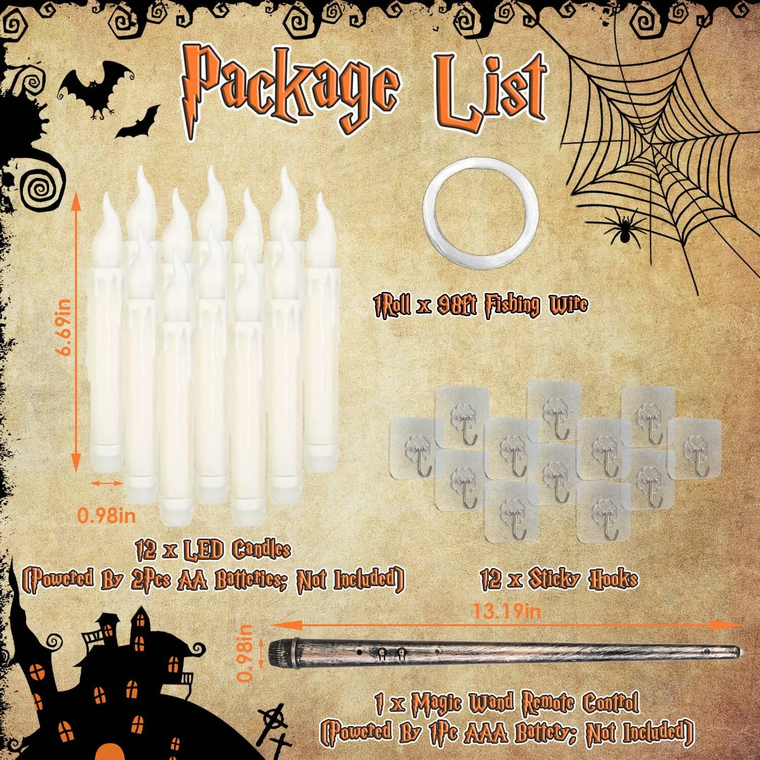 12-Pieces: Flameless LED Magic Floating Candles