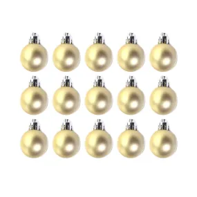 15pcs 3cm Christmas Ornament Matt Gold