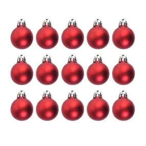 15pcs 3cm Christmas Ornament Matt Red