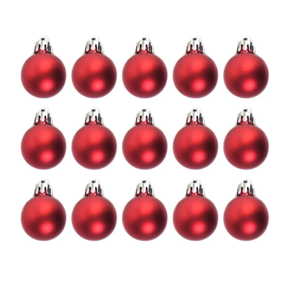 15pcs 3cm Christmas Ornament Matt Red