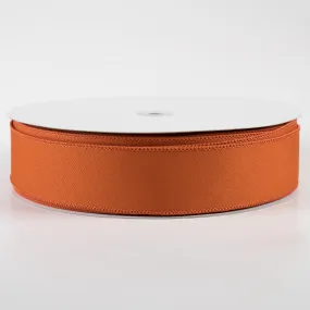 1.5" Diagonal Weave Fabric Ribbon: Autumn Orange (50 Yards)