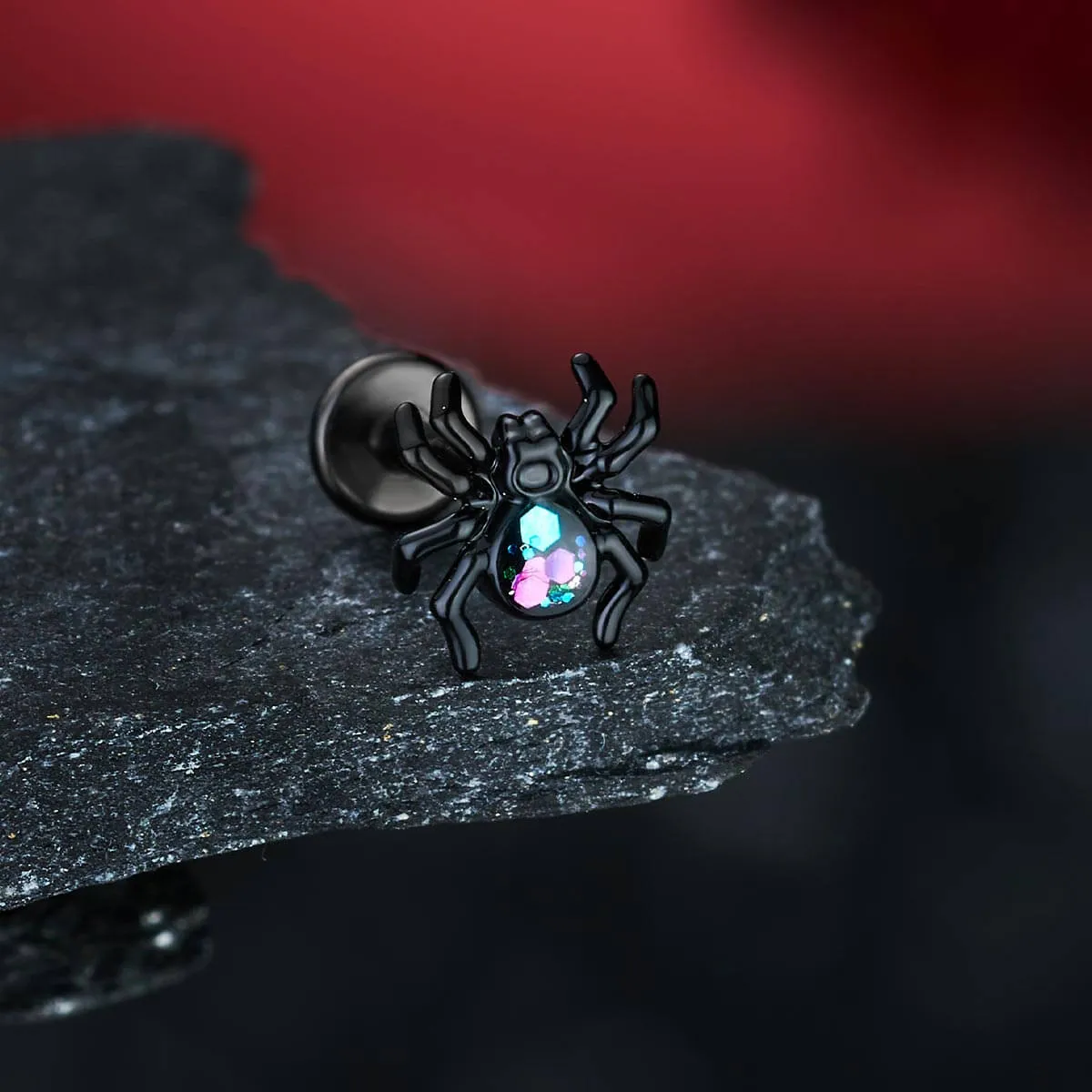 16G 3PCS Pumpkin/Spider/Bat Internally Threaded Halloween Cartilage Studs Set