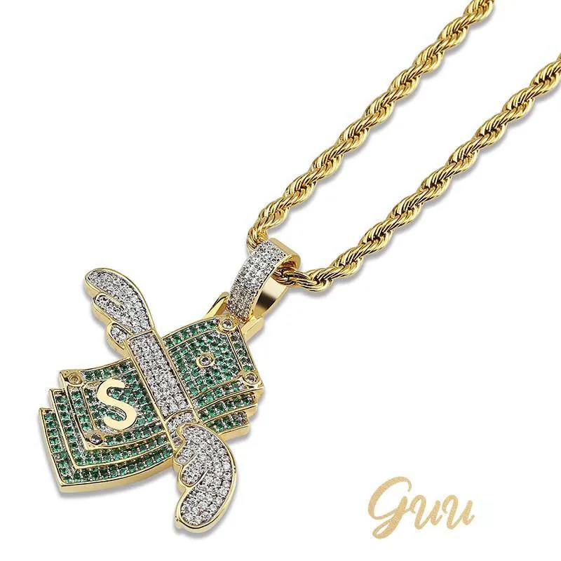 18K Gold-Plated AAA CZ Money Personality Pendant