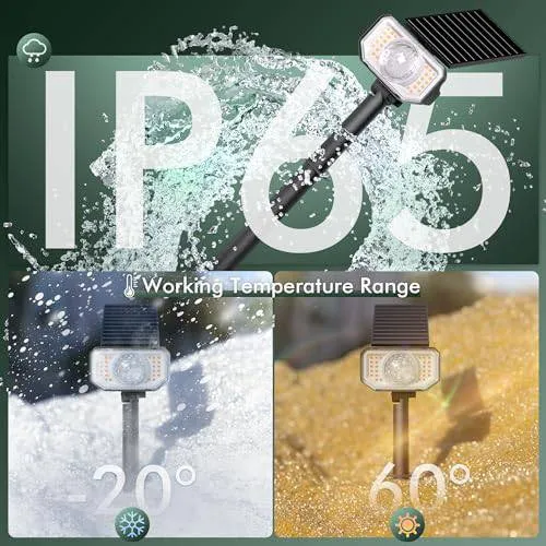 2-Pack Outdoor Color Changing Solar Spotlights, 8 Colors 25 Modes