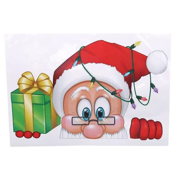 2-Pack: Santa Claus Elk Shop Hotel Christmas Window Double Sided Glass Sticker