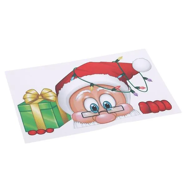 2-Pack: Santa Claus Elk Shop Hotel Christmas Window Double Sided Glass Sticker
