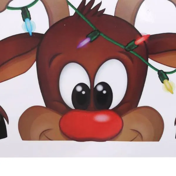 2-Pack: Santa Claus Elk Shop Hotel Christmas Window Double Sided Glass Sticker
