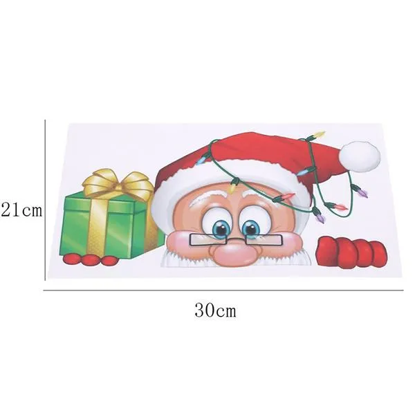 2-Pack: Santa Claus Elk Shop Hotel Christmas Window Double Sided Glass Sticker