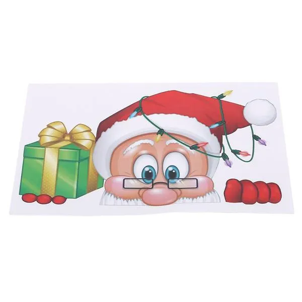 2-Pack: Santa Claus Elk Shop Hotel Christmas Window Double Sided Glass Sticker