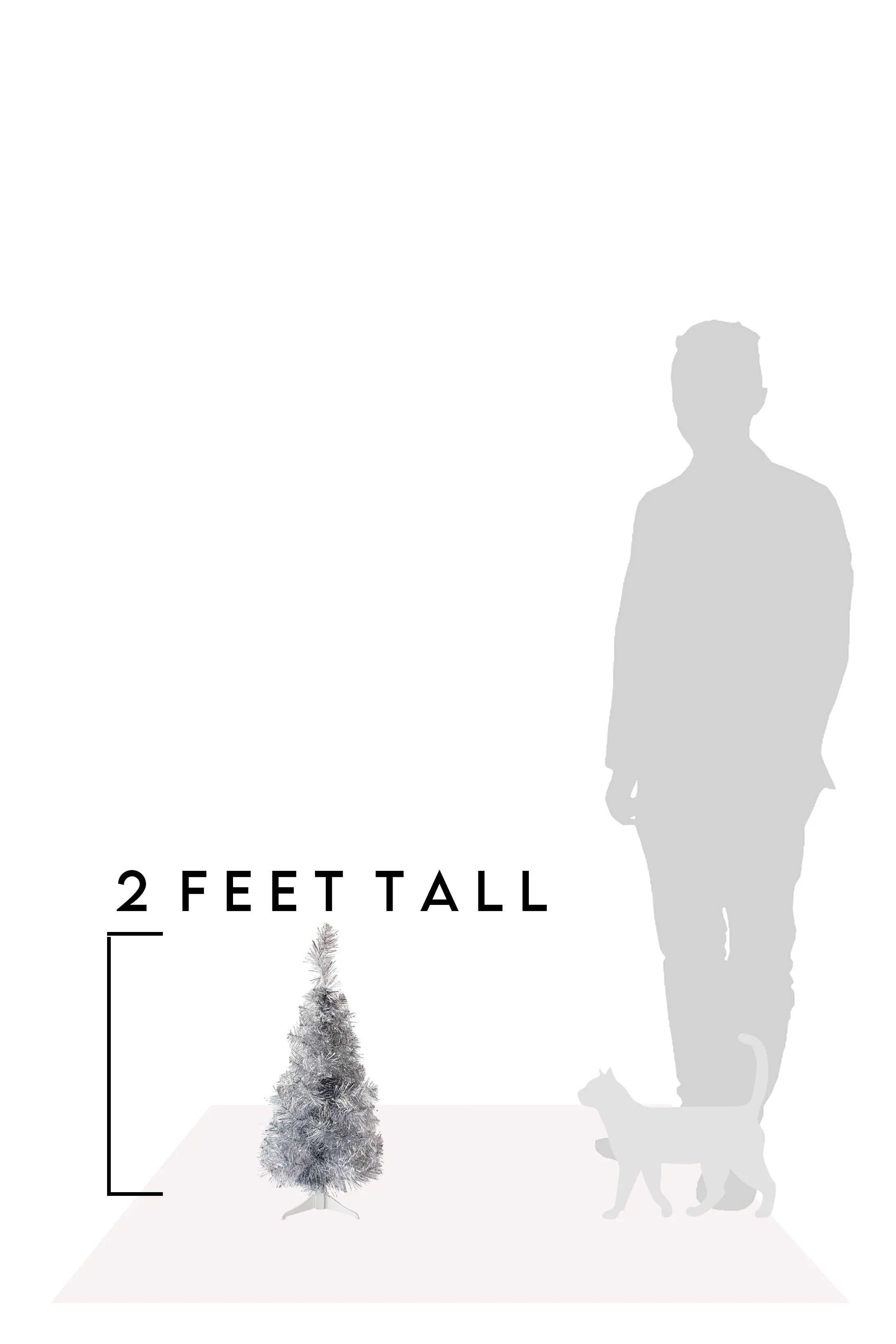 2' Silver Tabletop Tree with Stand