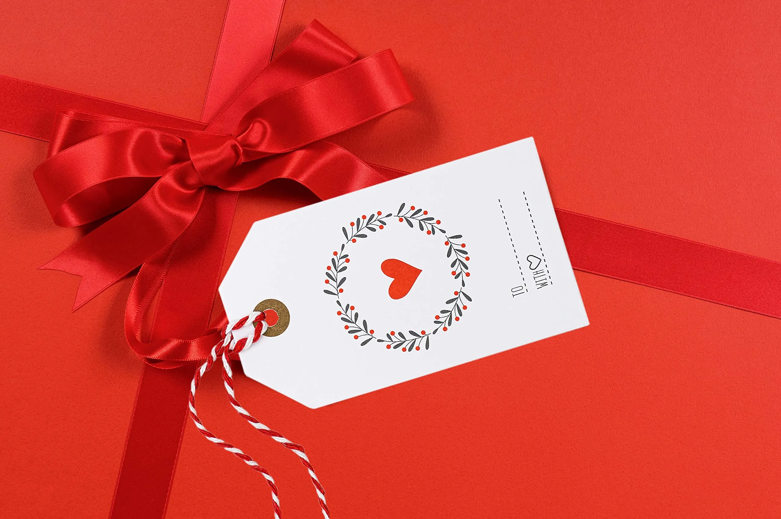 24 Red White and Blue Gift Wrap Tags (Red White Blue Tags with Red String)