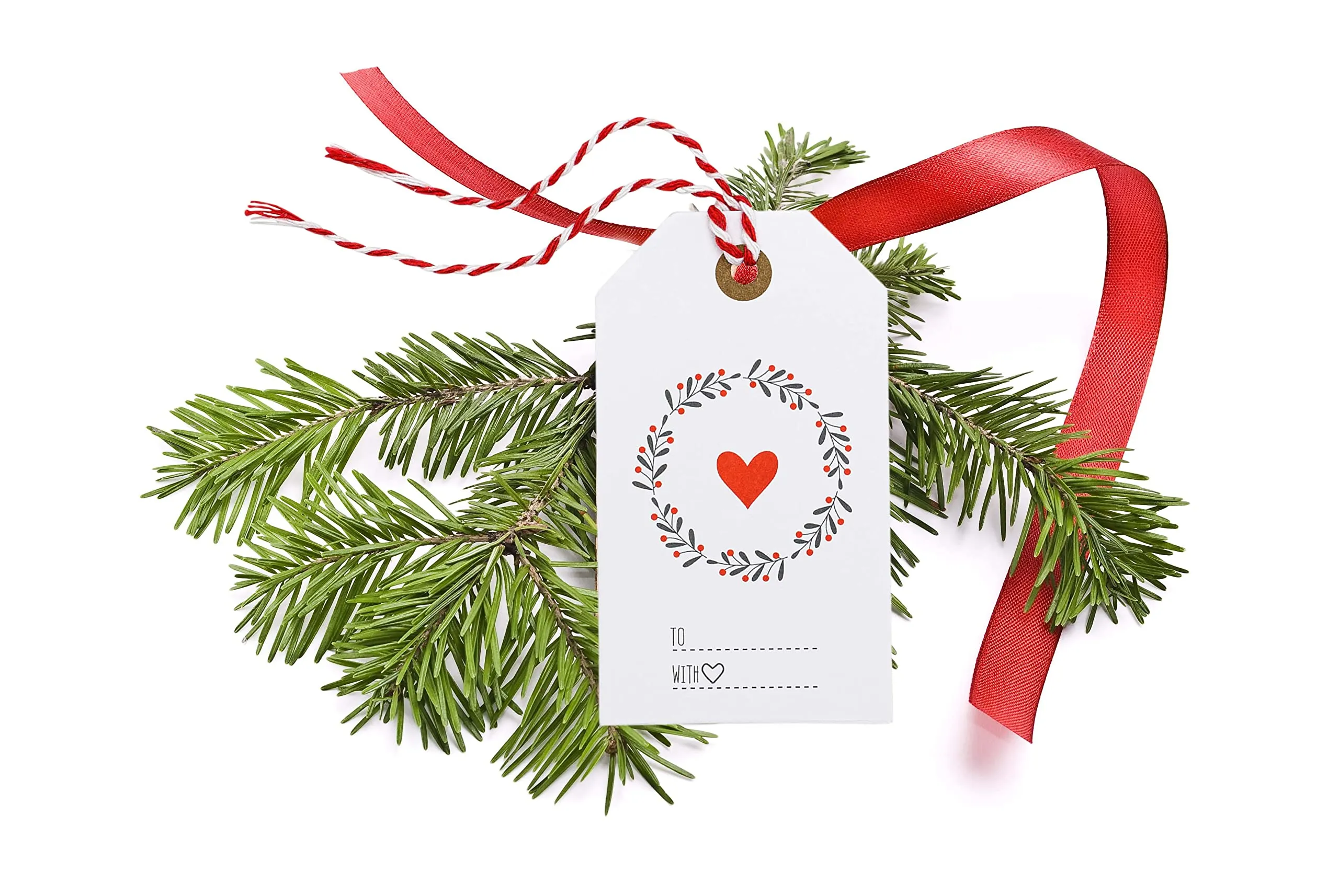 24 Red White and Blue Gift Wrap Tags (Red White Blue Tags with Red String)