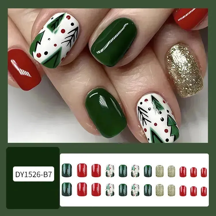 24pcs Christmas False Nail Decal stickers