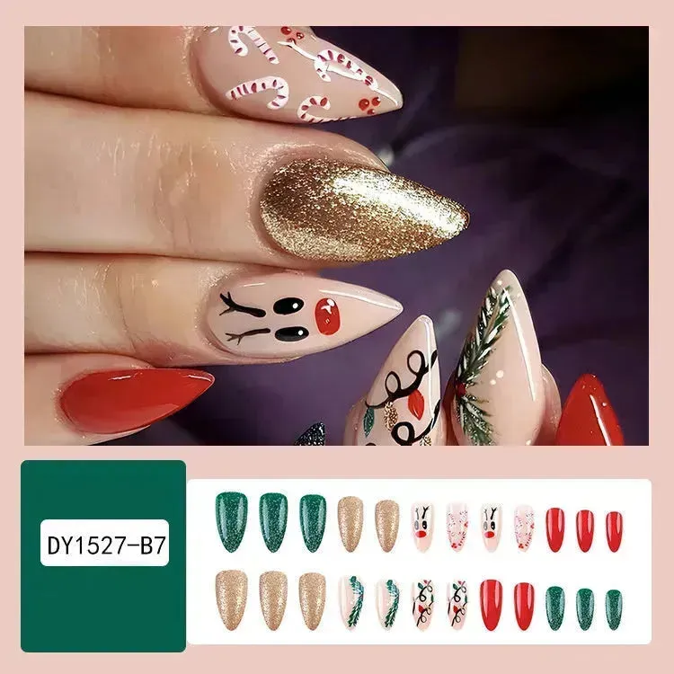 24pcs Christmas False Nail Decal stickers