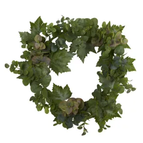 24" Grape Leaf and Eucalyptus Artificial Wreath