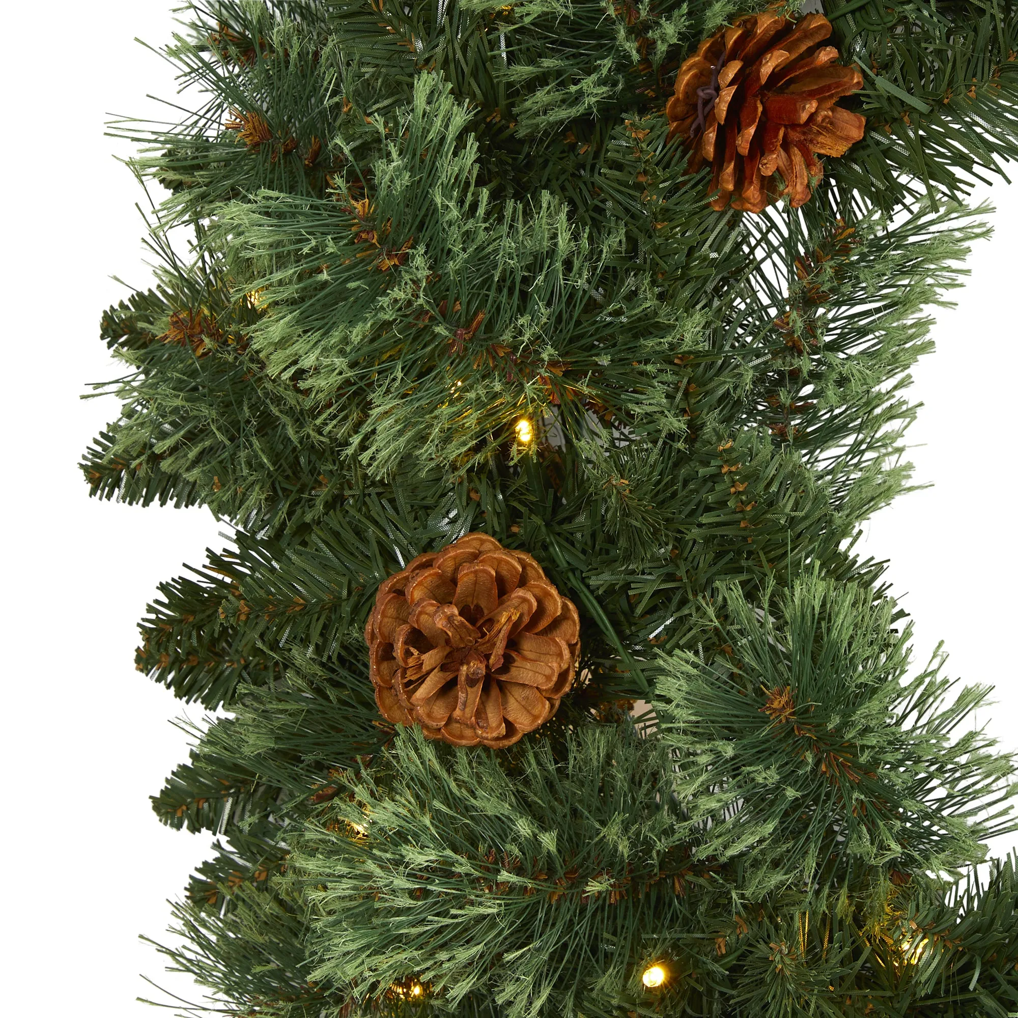 24" White Mountain Pine Artificial Christmas Wreath w/ 35 LED Lights
