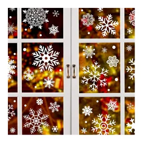 284 Pcs Christmas Window Clings Christmas Window Stickers Snowflake Window Clings Decals for Christmas Decorations Holiday Decorations Ornaments Party Supplies 9 Sheets