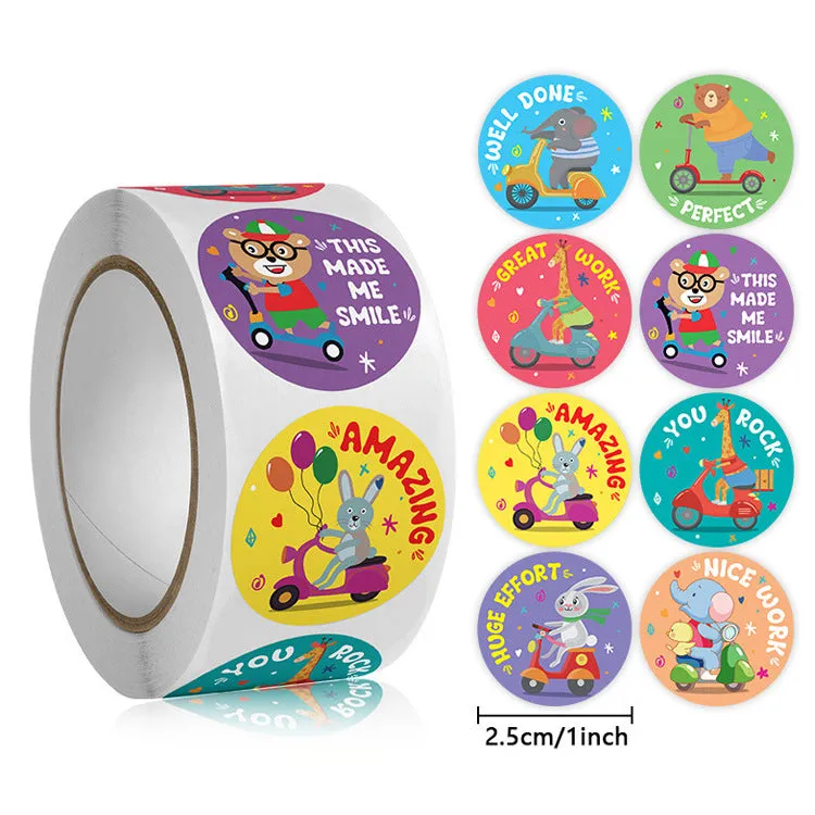 2x500pcs Christmas Xmas Child-Free Elk Elephant Wow Great Children's Toy Student Reward Stationery Stickers tape