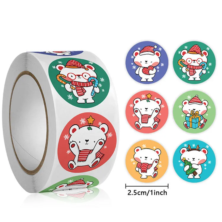 2x500pcs Christmas Xmas Child-Free Elk Elephant Wow Great Children's Toy Student Reward Stationery Stickers tape