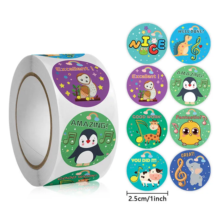 2x500pcs Christmas Xmas Child-Free Elk Elephant Wow Great Children's Toy Student Reward Stationery Stickers tape