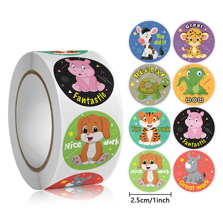 2x500pcs Christmas Xmas Child-Free Elk Elephant Wow Great Children's Toy Student Reward Stationery Stickers tape