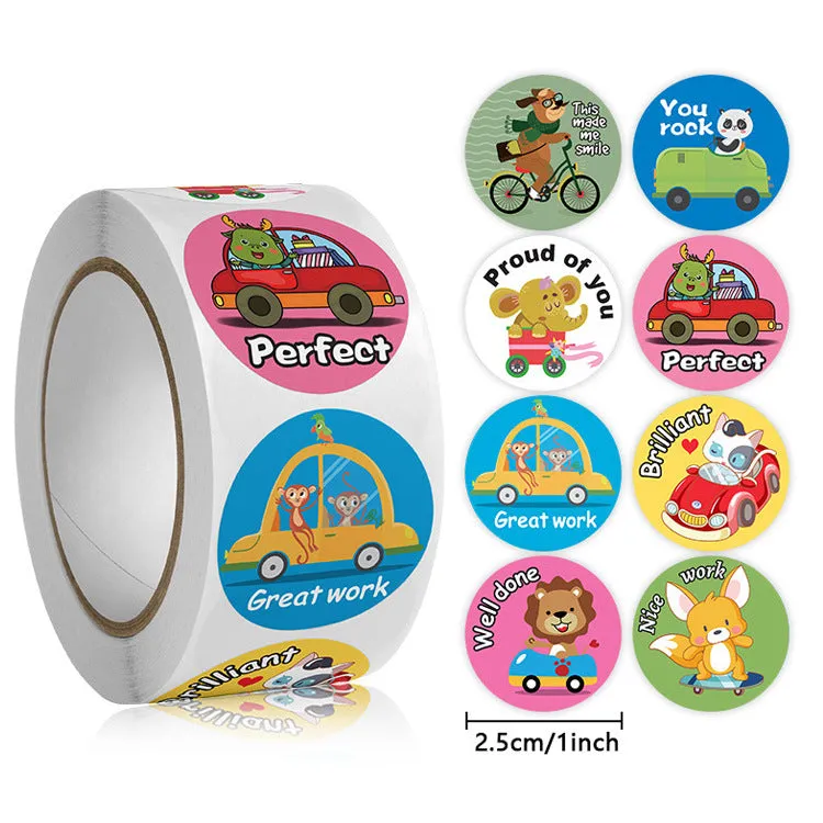 2x500pcs Christmas Xmas Child-Free Elk Elephant Wow Great Children's Toy Student Reward Stationery Stickers tape