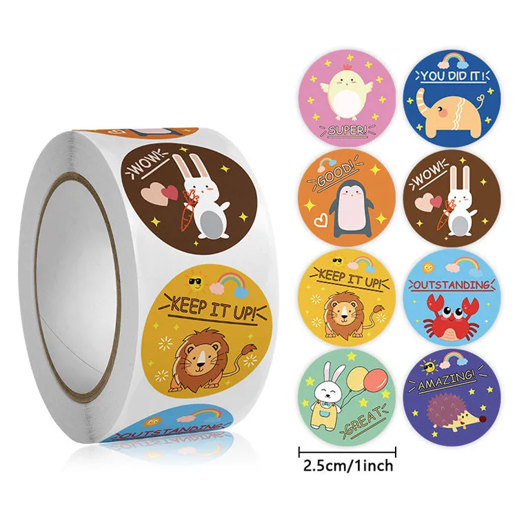 2x500pcs Christmas Xmas Child-Free Elk Elephant Wow Great Children's Toy Student Reward Stationery Stickers tape