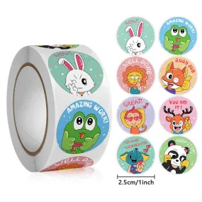 2x500pcs Christmas Xmas Child-Free Elk Elephant Wow Great Children's Toy Student Reward Stationery Stickers tape