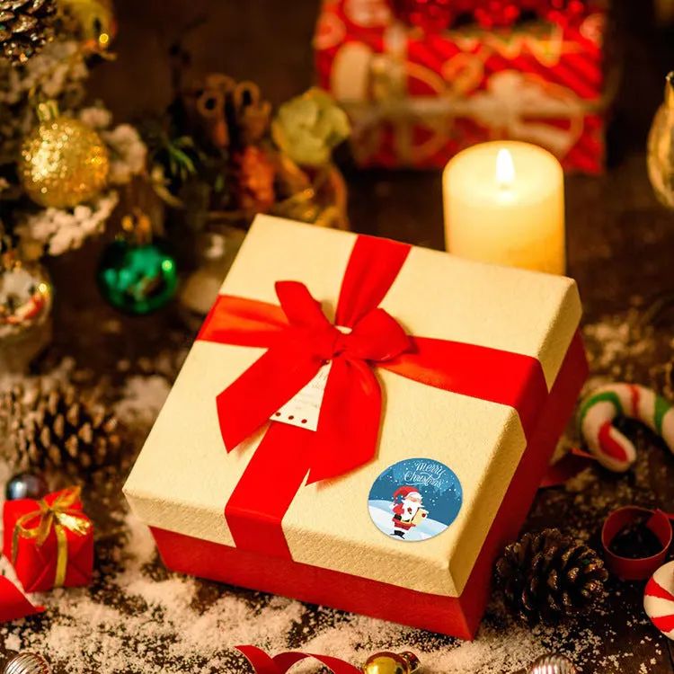 2x500pcs Christmas Xmas Santa Claus Elk Merry Christmas Christmas Stickers tape