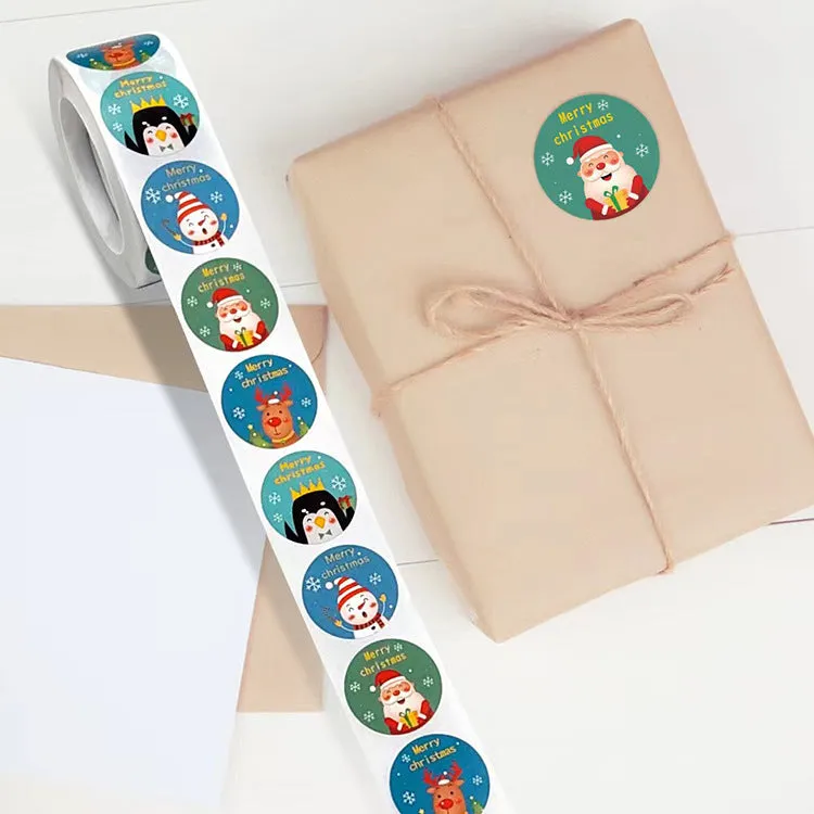 2x500pcs Christmas Xmas Santa Claus Elk Merry Christmas Christmas Stickers tape