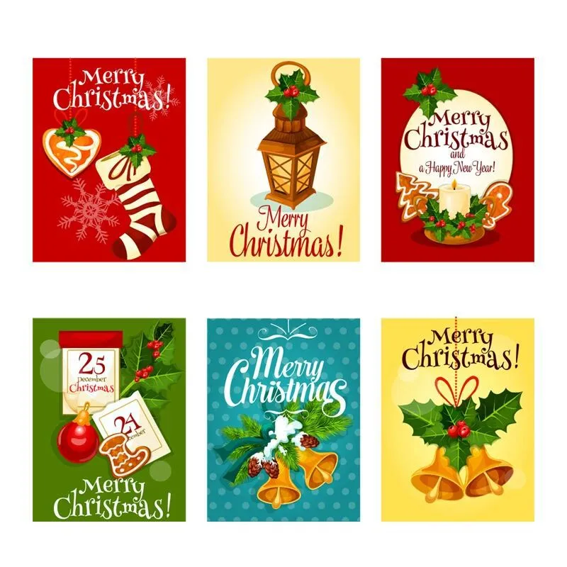 2x500pcs Christmas Xmas Square 6 Pattern Christmas Tree Elk Merry Christmas Christmas Sticker Gift Label tape