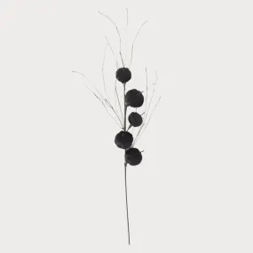 38 Inch High Black Velvet Mini Pumpkin Stem