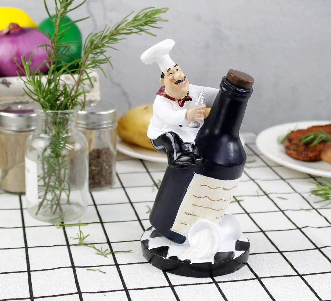 4pcs Italian Chef Statue Figurines Kitchen Decor with Potatoes Resin Ornaments Chef Top Chef Collectible Gift Kitchen Cook Café Bar Shop Décor