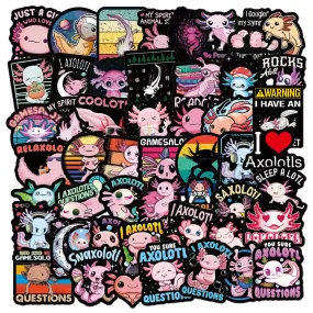 50/100pcs Cute Animal Axolotl Graffiti Stickers |Cute Axolotl stickers | Cartoon Decals Water Bottle Laptop Fridge stickers