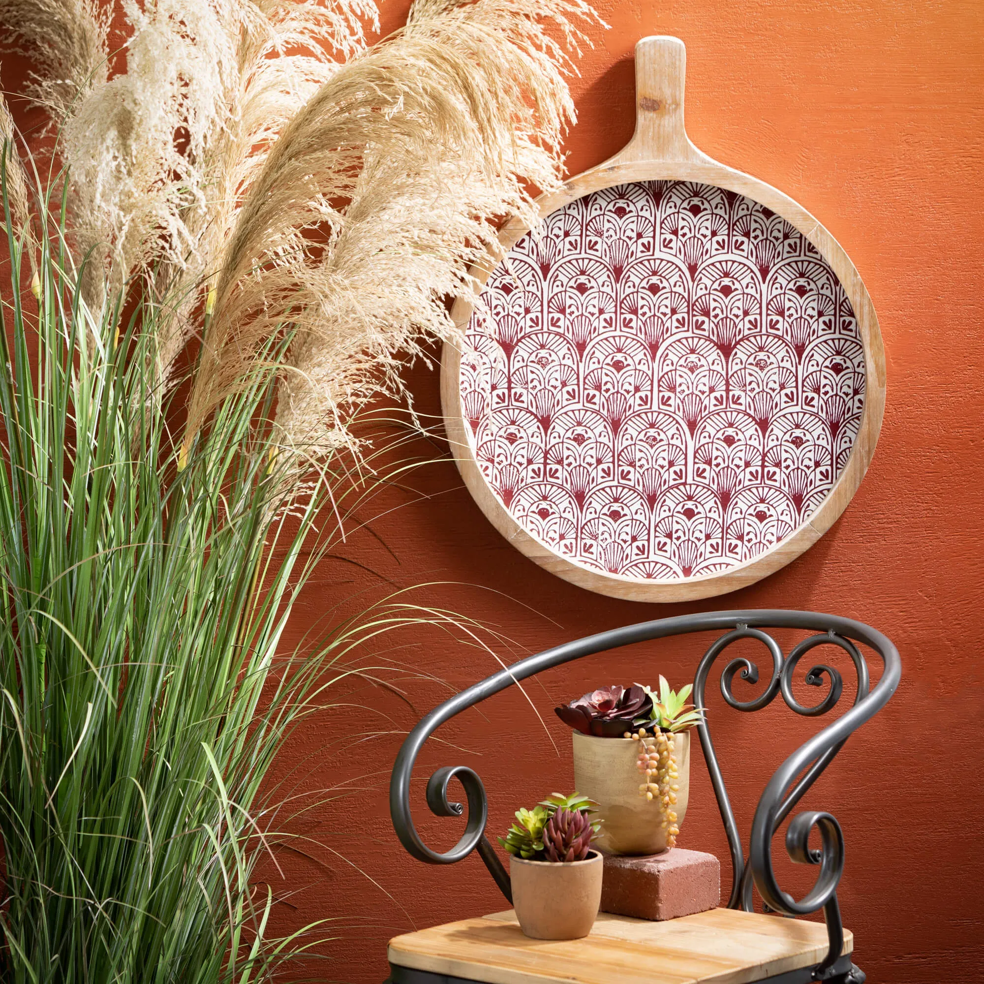 6'4"H Sullivans Towering Potted Plume Grass, Multicolored