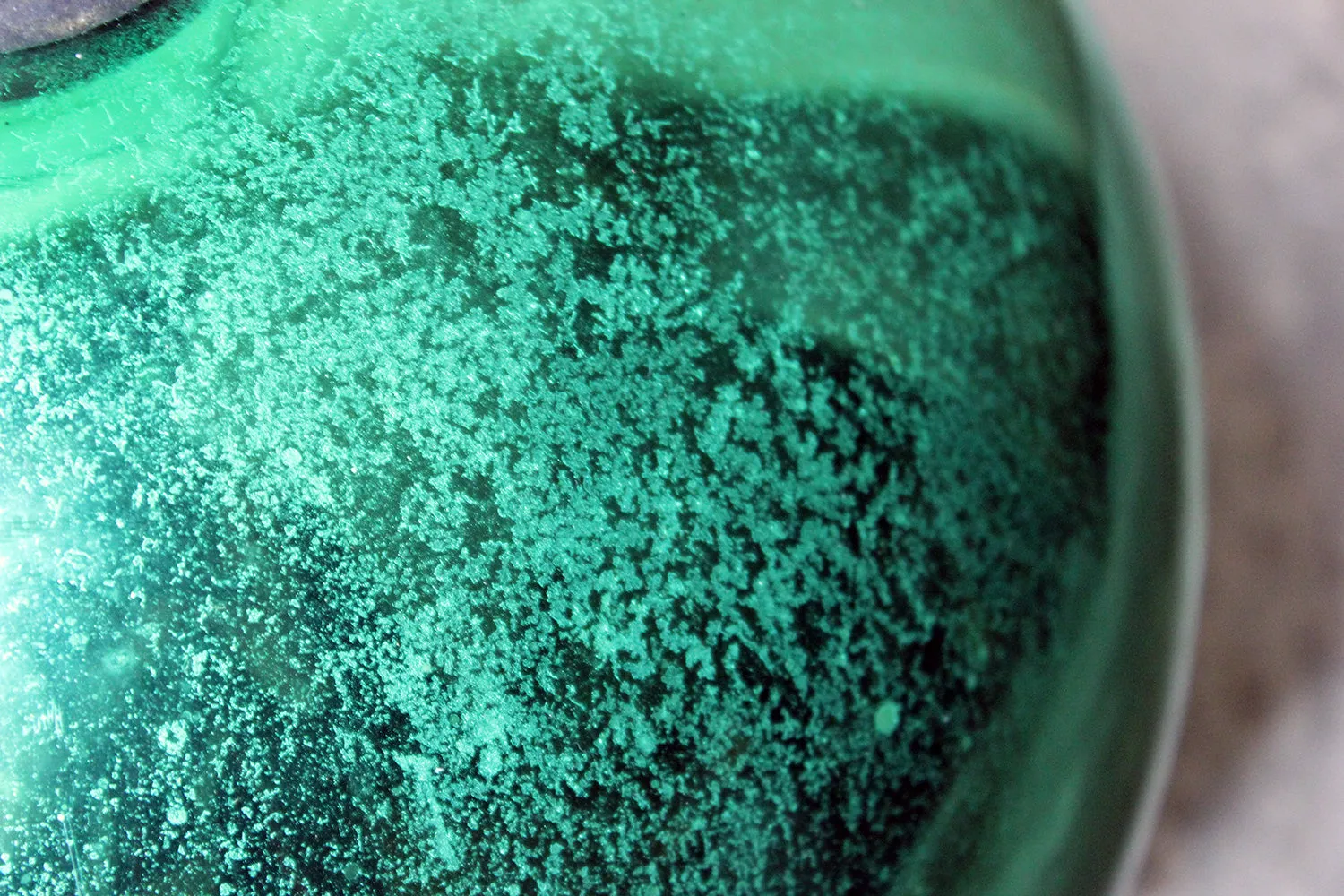 A Good Large Green Mercury Glass Witches Ball c.1900