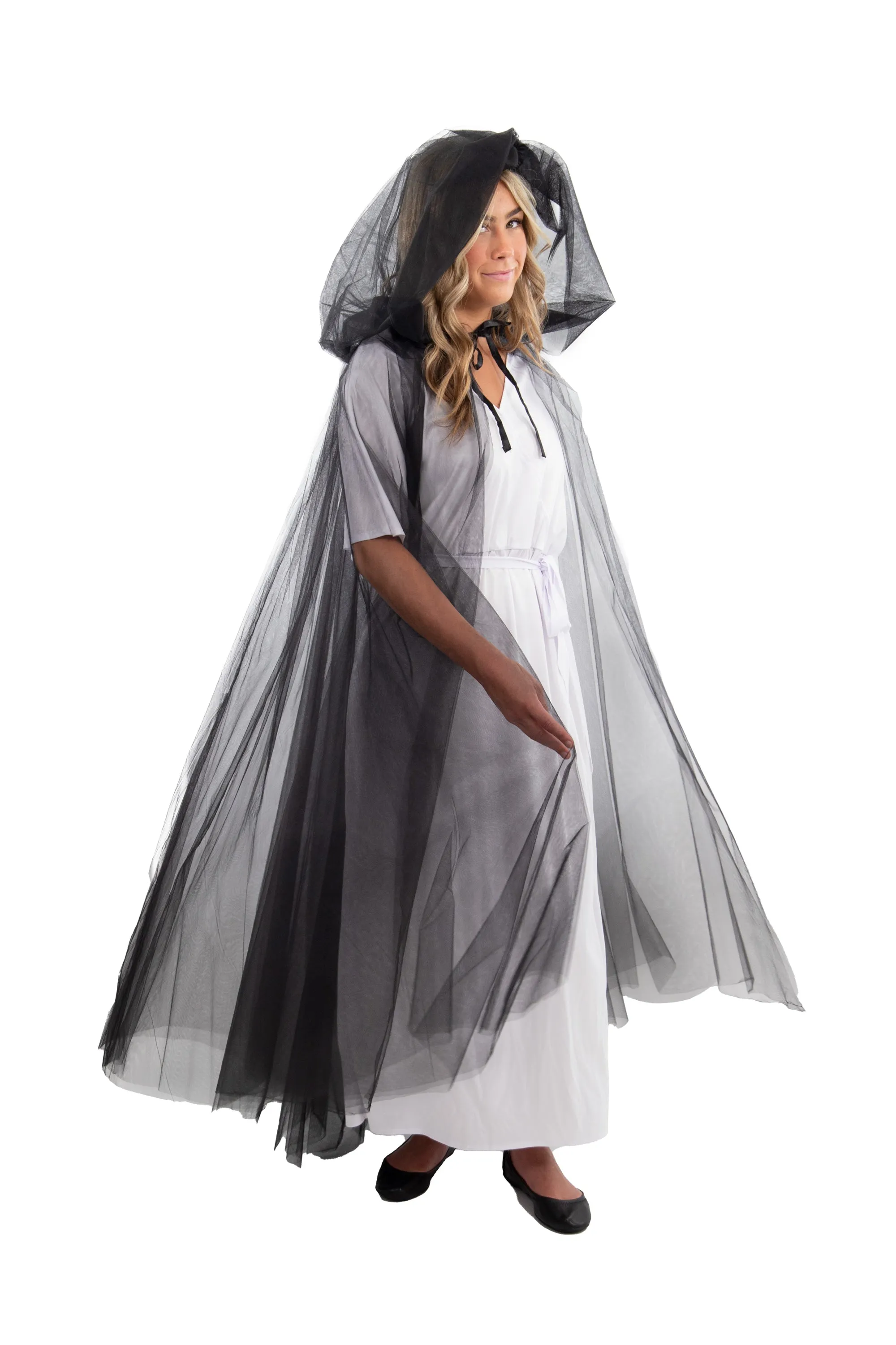 Adult Black Tulle Cloak