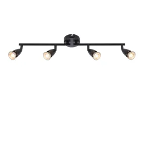 Amalfi 4 Light Black Bar Spotlight 35W - Adjustable