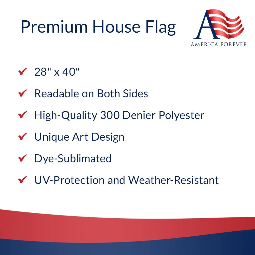 America Forever Happy Halloween Skeleton Double Sided House Flag